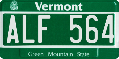 VT license plate ALF564