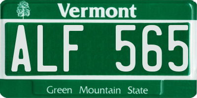 VT license plate ALF565