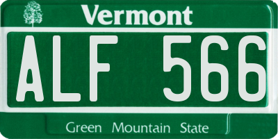 VT license plate ALF566