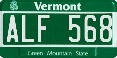 VT license plate ALF568