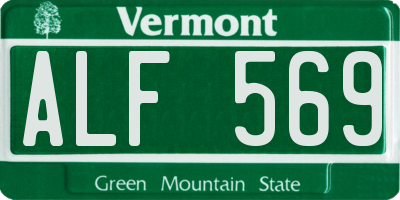 VT license plate ALF569