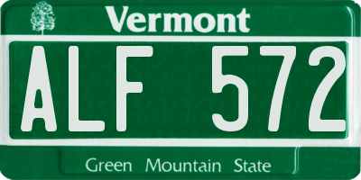 VT license plate ALF572