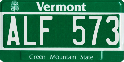 VT license plate ALF573