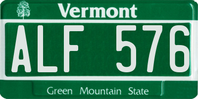 VT license plate ALF576