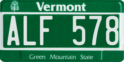 VT license plate ALF578