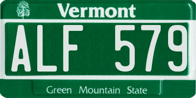 VT license plate ALF579