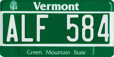 VT license plate ALF584