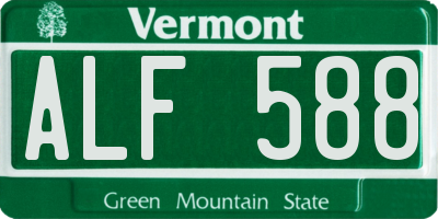 VT license plate ALF588