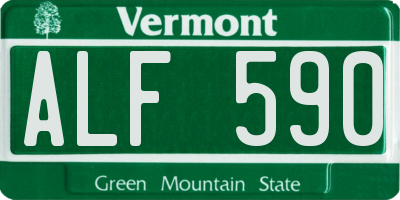 VT license plate ALF590