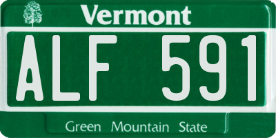 VT license plate ALF591
