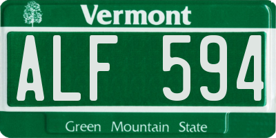 VT license plate ALF594