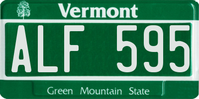 VT license plate ALF595