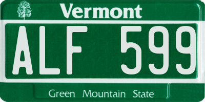 VT license plate ALF599