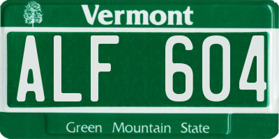 VT license plate ALF604