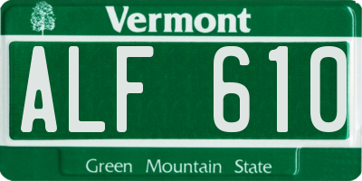 VT license plate ALF610