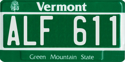 VT license plate ALF611