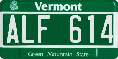 VT license plate ALF614
