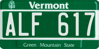 VT license plate ALF617