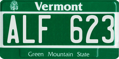 VT license plate ALF623