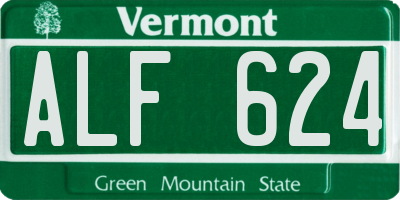 VT license plate ALF624