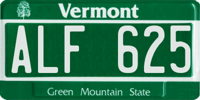 VT license plate ALF625