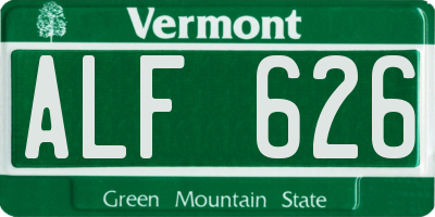 VT license plate ALF626