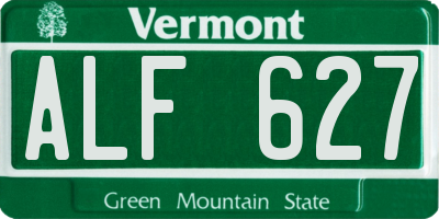 VT license plate ALF627