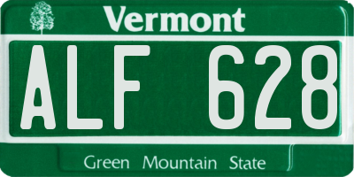 VT license plate ALF628