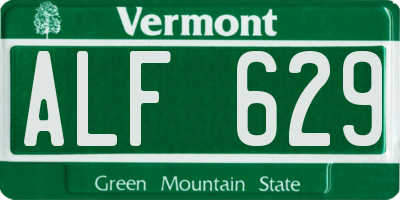 VT license plate ALF629