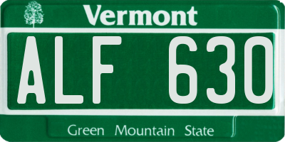 VT license plate ALF630