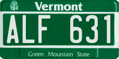 VT license plate ALF631