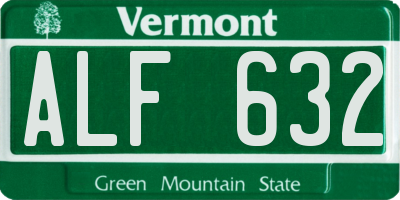 VT license plate ALF632
