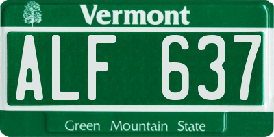 VT license plate ALF637