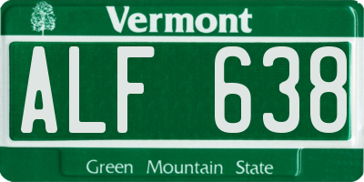 VT license plate ALF638