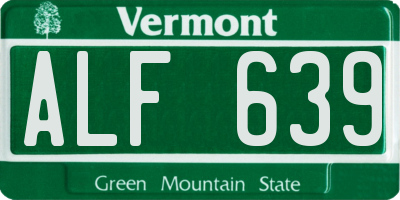 VT license plate ALF639
