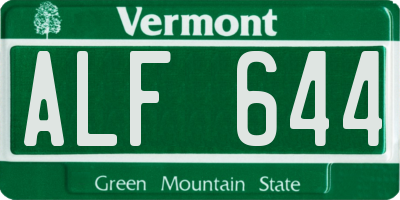VT license plate ALF644