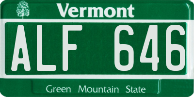 VT license plate ALF646