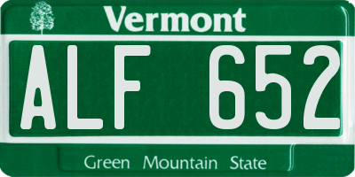 VT license plate ALF652