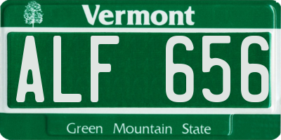 VT license plate ALF656
