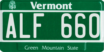 VT license plate ALF660
