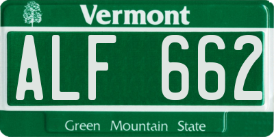 VT license plate ALF662