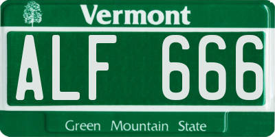 VT license plate ALF666