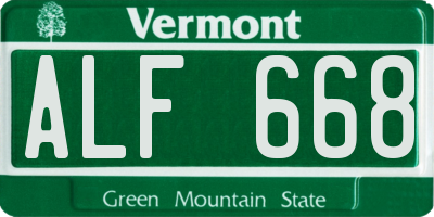 VT license plate ALF668