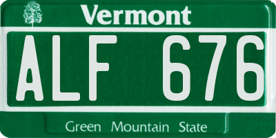 VT license plate ALF676
