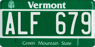 VT license plate ALF679