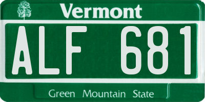 VT license plate ALF681