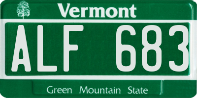 VT license plate ALF683