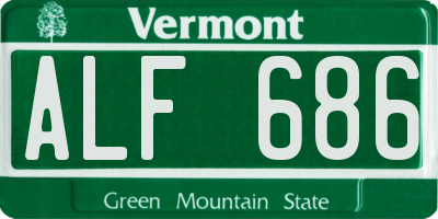 VT license plate ALF686