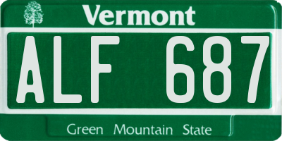 VT license plate ALF687