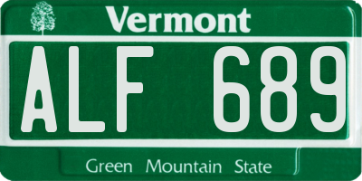 VT license plate ALF689
